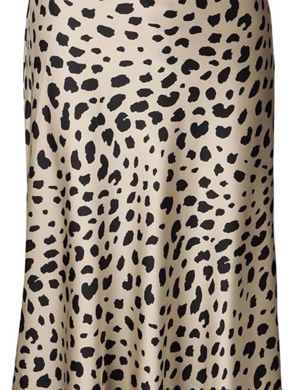 Womens High-Waisted Leopard Print Silk Midi Skirt